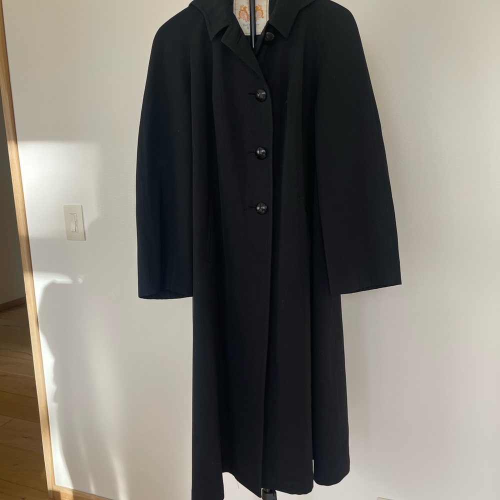Vintage Elegant Black Long Coat